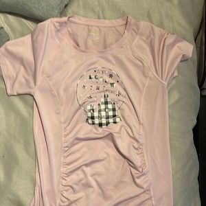 Pink sports tech maternity Disney top